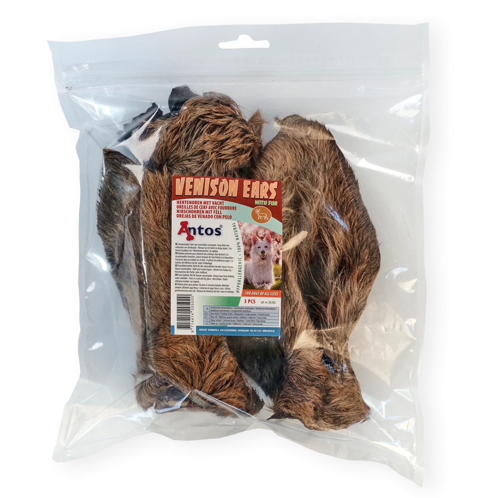 Venison Ears with Fur 3 pcs