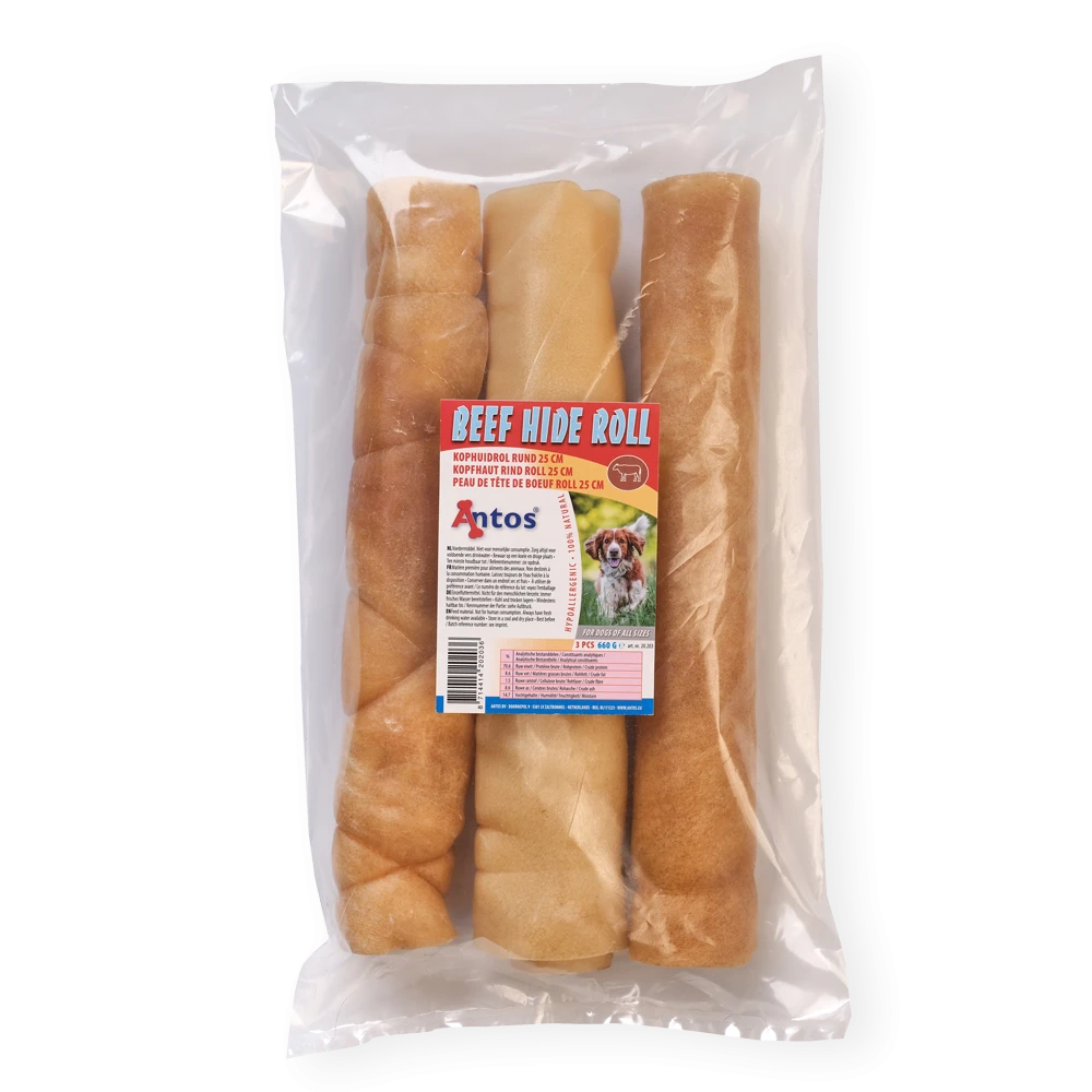 Beef Hide Roll 25 cm 3 pcs