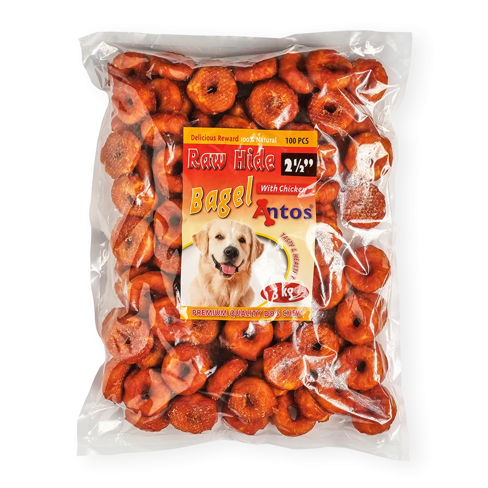 Raw Hide White + Chicken Bagel 2½" 100 pcs