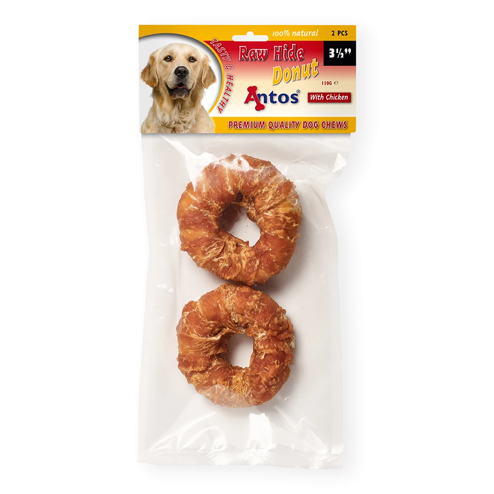 Raw Hide White + Chicken Donut 3½" 2 pcs