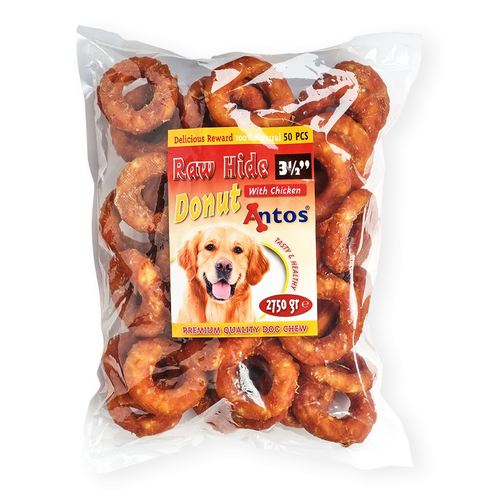 Raw Hide White + Chicken Donut 3½" 50 pcs