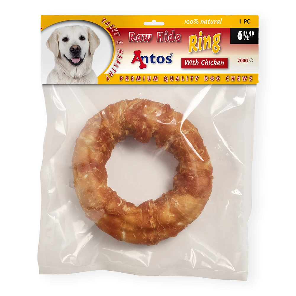 Raw Hide White + Chicken Ring 6½" 1 pc