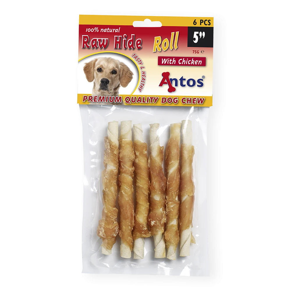 Raw Hide White + Chicken Roll 5" 6 pcs