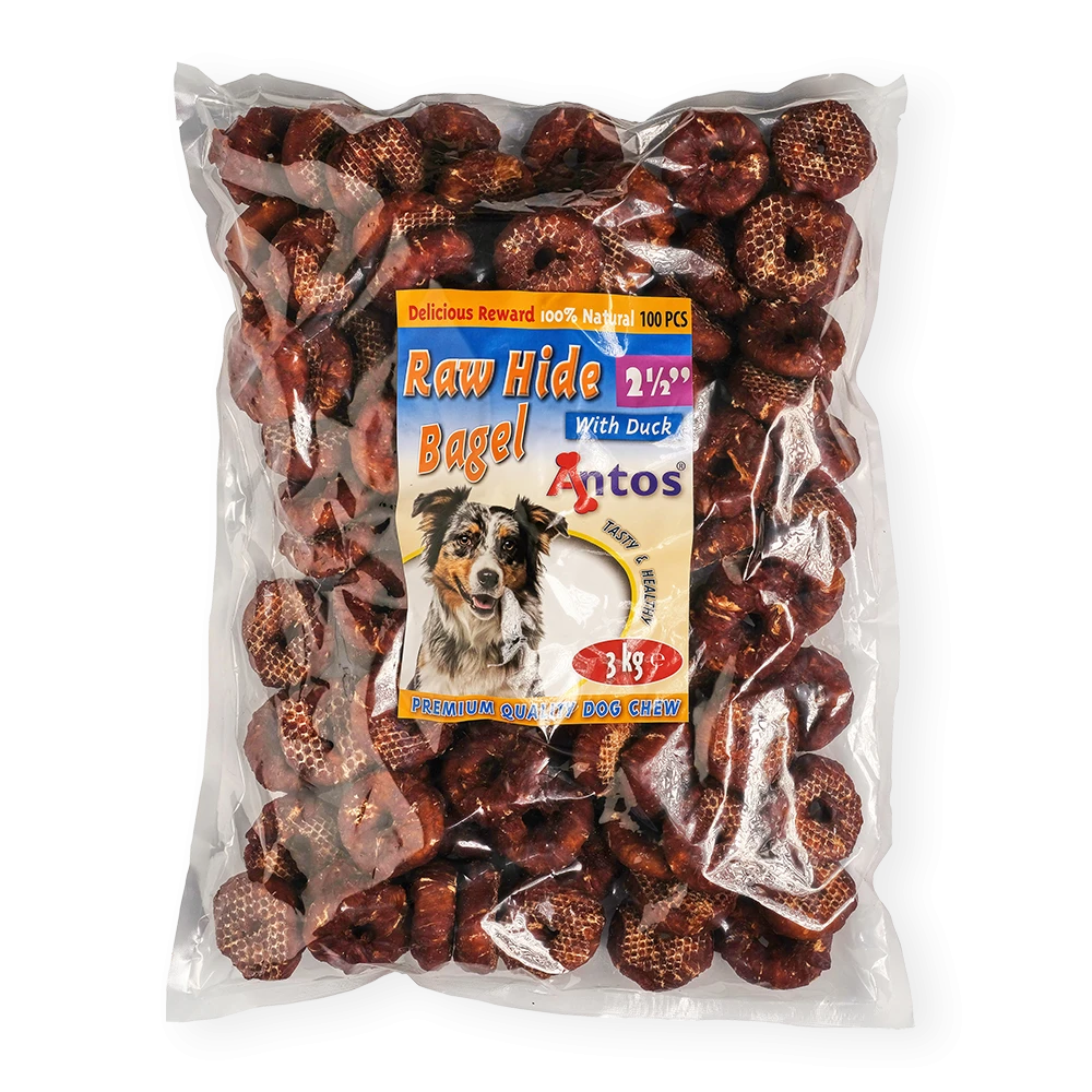 Raw Hide White + Duck Bagel 2½" 100 pcs