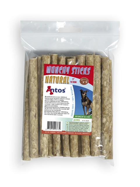 Munchy Sticks 5" 10 mm Natural 25 pcs