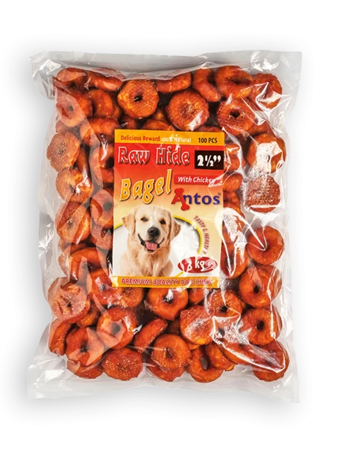 Raw Hide White + Chicken Bagel 2½" 100 pcs
