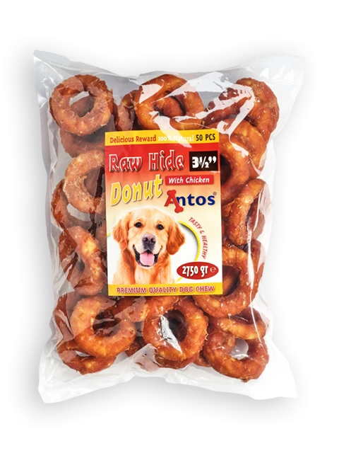 Raw Hide White + Chicken Donut 3½" 50 pcs