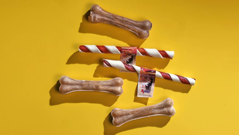 Chew sticks made from 100% rawhide