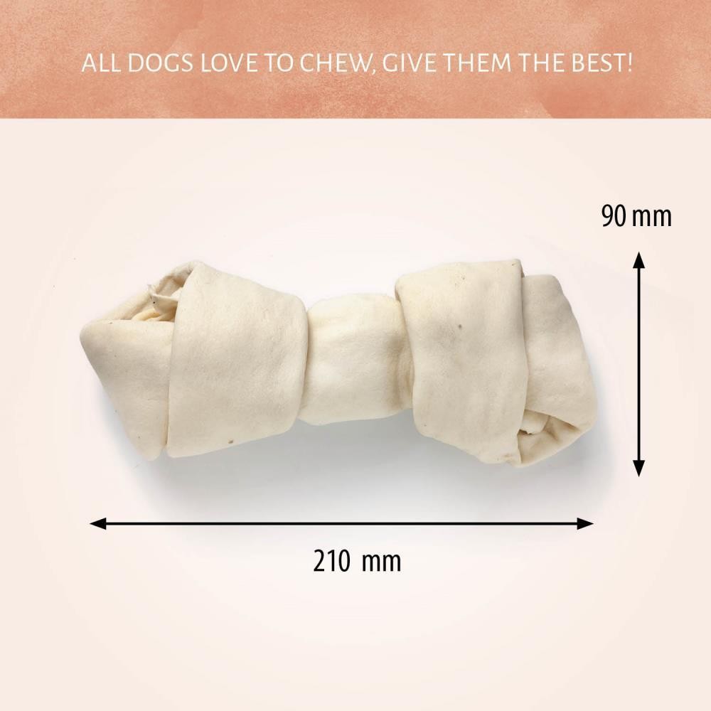 Raw Hide White Knotted Bone 8/9"