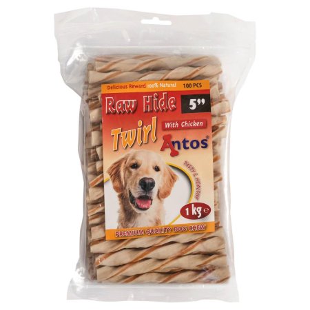 Raw Hide White + Chicken Twirl 5" 100 pcs