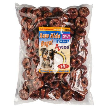 Raw Hide White + Duck Bagel 2½" 100 pcs