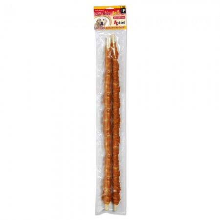 Raw Hide White + Chicken Roll 18" 2 pcs