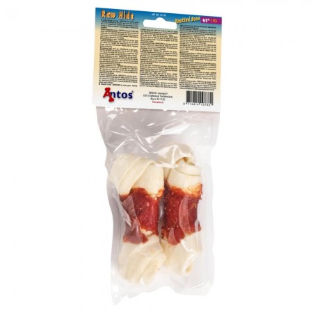 Raw Hide White + Duck Knotted Bone 4/5" 2 pcs